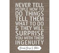 Artery8 Dictionary Quote General Patton Surprise Ingenuity Premium Wall Art Canvas Print 18X24 Inch
