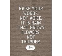 Artery8 Dictionary Quote Rumi Rain Grows Flowers Not Thunder Unframed Wall Art Print Poster Home Decor Premium