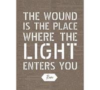 Artery8 Dictionary Quote Rumi Wound Light Enters Premium Wall Art Canvas Print 18X24 Inch