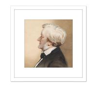 Artery8 Diefenbach Portrait Composer Wilhelm Richard Wagner 8X8 Inch Square Wooden Framed Wall Art Print Picture with Mount in White Artery8 White