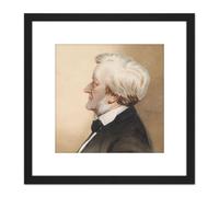 Artery8 Diefenbach Portrait Composer Wilhelm Richard Wagner 8X8 Inch Square Wooden Framed Wall Art Print Picture with Mount in Black Artery8 Black