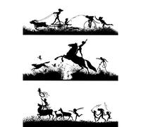Artery8 Diefenbach Stars Silhouette Trio Of Scenes Large Wall Art Poster Print Thick Paper 18X24 Inch