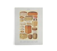 Artery8 Different Types of Cheese Mrs Beeton Canvas Wall Art Print in Beige | Size: W12" x H16" Artery8 Beige W12" x H16"