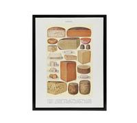 Artery8 Different Types of Cheese Mrs Beeton Framed Canvas Wall Art Print in Beige | Size: W18" x H24" Artery8 Beige W18" x H24"
