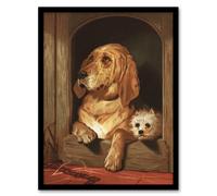 Artery8 Dignity & Impudence Dog Portrait Landseer Framed Wall Art Print in Brown | Size: A4 Artery8 Brown A4