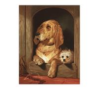 Artery8 Dignity & Impudence Dog Portrait Landseer Wall Art Print Poster in Brown | Size: W12" x H16" Artery8 Brown W12" x H16"