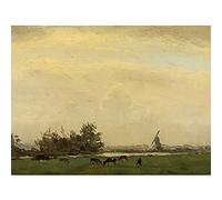 Artery8 Dijsselhof Meadow Landscape Spaarne River Art Print Canvas Premium Wall Decor Poster Mural