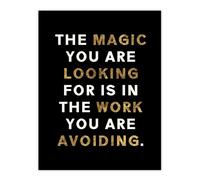 Artery8 Dipen Parmar Magic Black Gold Motivational Quote Living Room Extra Large XL Wall Art Poster Print