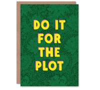 Artery8 Do It For The Plot Fun Bold Modern Floral Birthday Card in Green Artery8 Green