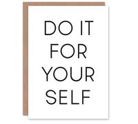 Artery8 Do It For Yourself Black And White Bold Simple Personalised Card