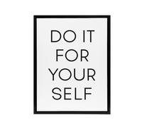 Artery8 Do It For Yourself Black & White Bold Simple Framed Canvas Art Print | Size: W18" x H24" Artery8 White W18" x H24"