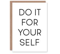 Artery8 Do It For Yourself Black And White Bold Simple Card