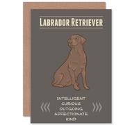 Artery8 Dog Labrador Chocolate Greetings Card in Grey Artery8 Grey