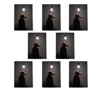 Artery8 Dog Light Bulb Animal Photography Art Cards Pack of 8 Any Occasion, A6 in Grey | Size: 8 pack Artery8 Grey 8 pack
