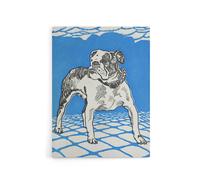 Artery8 Dog Lover Bulldog Animal Portrait Moriz Jung Canvas Wall Art Print in Blue | Size: W18" x H24" Artery8 Blue W18" x H24"