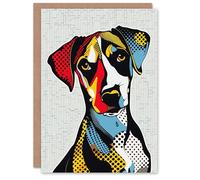 Artery8 Dog Lover Pop Art Cute Pet Fun Portrait Greeting Birthday Card Him Her All Blank