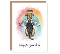 Artery8 Dog Sympathy Greeting Card - Angel Alsatian, Sorry for Your Loss Artery8 Multicolor