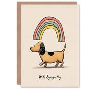 Artery8 Dog Sympathy Greeting Card - Cute Rainbow Pet Loss Design, Pet Loss Bereavement, Blank Inside