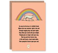 Artery8 Dog Sympathy Greeting Card - Cute Rainbow Poem Pet Loss Card Artery8 Multicolor