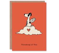 Artery8 Dog Sympathy Greeting Card - Thinking of You Cloud Design, Pet Loss Bereavement, Blank Inside
