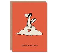 Artery8 Dog Sympathy Greeting Card - Thinking of You Cloud, Pet Loss in Red Artery8 Red