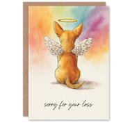 Artery8 Dog Sympathy Personalised Greeting Card - Angel Chihuahua Design, Sorry for Your Loss, Pet Loss Bereavement