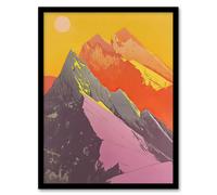 Dolomites Mountains Alps Peaks Summer Hike Sun Framed Art Print Artery8 Multi A4