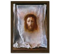 Artery8 Domenico Fetti Italian Veil Veronica Jesus Christian Artwork Framed Wall Art Print A4