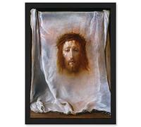 Artery8 Domenico Fetti Italian Veil Veronica Jesus Christian Artwork Framed Wall Art Print A4