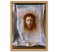 Artery8 Domenico Fetti Italian Veil Veronica Jesus Christian Artwork Framed Wall Art Print A4