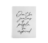 Artery8 Don't Be Jealous Be Inspired Black White Simple Canvas Wall Art Print | Size: W18" x H24" Artery8 White W18" x H24"