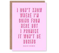 Artery8 Don't Know Where I'm Going Modern Pink Quote Farewell Card