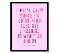 Artery8 Don't Know Where I'm Going Modern Pink Quote Framed Wall Art Print | Size: A4 Artery8 Pink A4