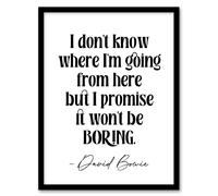 Artery8 Don't Know Where I'm Going Promise Won't Be Boring Framed Art Print in White | Size: A4 Artery8 White A4