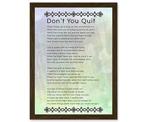 Artery8 Don't You Quit Poem Motivation Typography Quote A4 Artwork Framed Wall Art Print