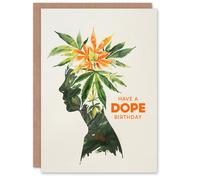 Artery8 Dope Day Marijuana Queen Weed Leaf Concept Art Blank For Him Or Her Art Birthday Card