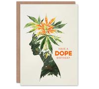 Artery8 Dope Day Marijuana Queen Weed Leaf Concept Art For Him Or Her Art Birthday Personalised Card