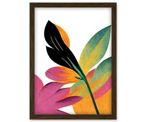 Artery8 Doppelganger33 LTD Modern Abstract Tropical Vibrant Leaves Botanical Painting Artwork Framed Wall Art Print A4 in Brown Artery8 Brown