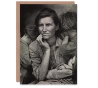 Artery8 Dorothea Lange Art Card Migrant Mother & Children Photograph in Grey Artery8 Grey