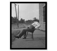 Artery8 Dorothea Lange Oklahoma Sheriff in Front of Jail Framed Wall Art Print in Grey | Size: A3 Artery8 Grey A3
