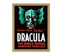 Artery8 Dracula Vampire Monster Vintage Theatre Advert Artwork Framed Wall Art Print 18X24 Inch