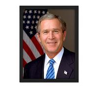 Artery8 Draper Portrait US President George Walker Bush Photo Artwork Framed Wall Art Print 18X24 Inch