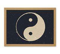 Artery8 Drawing Taoist Philosophy Yin Yang Black White Artwork Framed Wall Art Print A4