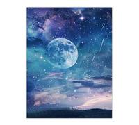 Artery8 Dreamy Full Moon Star Night Sky Surreal Starscape Living Room Large Wall Art Poster Print Thick Paper 18X24 Inch