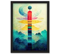 Artery8 Dreamy Mystical Spiritual Meditation Artwork Framed Wall Art Print A4 in Black Artery8 Black