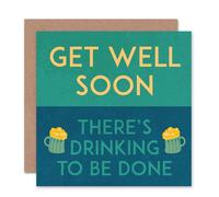 Artery8 Drinking To Be Done Funny Get Well Card Artery8 Multicolor