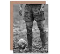 Artery8 Dt Ball Rugby Mud Bowl Birthday Greetings Card in Grey Artery8 Grey
