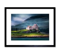 Artery8 Duart Castle Scotland Isle Mull Home Decor 12X16" Framed Wall Art Print