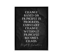 Artery8 Dwight D Eisenhower Change Quote Framed Canvas Wall Art Print in Grey | Size: W12" x H16" Artery8 Grey W12" x H16"