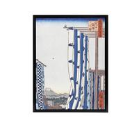 Artery8 Dyers Quarters Kanda Framed Canvas Wall Art Print Utagawa Hiroshige in Blue | Size: W18" x H24" Artery8 Blue W18" x H24"